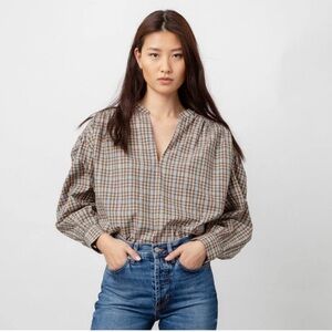 Rails Vera Cotton Blend Plaid Shirt 
Midnight Melon Stripe Size Medium NEW